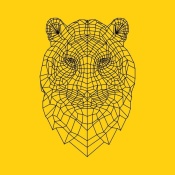 NAXART Studio - Tiger Head Yellow Mesh