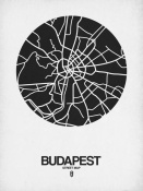 NAXART Studio - Budapest Street Map Black on White