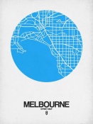 NAXART Studio - Melbourne Street Map Blue