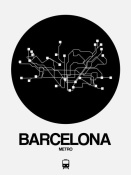 NAXART Studio - Barcelona Black Subway Map