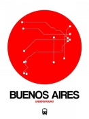 NAXART Studio - Buenos Aires Red Subway Map