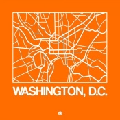 NAXART Studio - Orange Map of Washington, D.C.