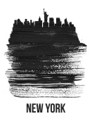 NAXART Studio - New York Skyline Brush Stroke Black