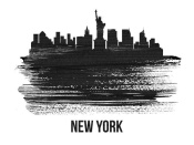 NAXART Studio - New York Skyline Brush Stroke Black II