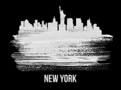 NAXART Studio - New York Skyline Brush Stroke White