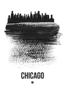 NAXART Studio - Chicago Skyline Brush Stroke Black