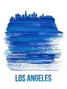 NAXART Studio - Los Angeles Brush Stroke Skyline Blue