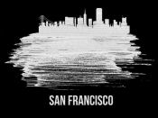 NAXART Studio - San Francisco Skyline Brush Stroke White