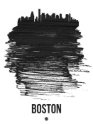 NAXART Studio - Boston Skyline Brush Stroke Black