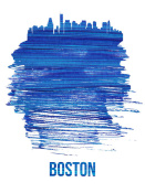 NAXART Studio - Boston Brush Stroke Skyline Blue