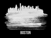 NAXART Studio - Boston Skyline Brush Stroke White