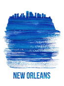 NAXART Studio - New Orleans Brush Stroke Skyline Blue