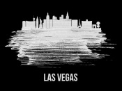 NAXART Studio - Las Vegas Skyline Brush Stroke White