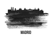 NAXART Studio - Madrid Skyline Brush Stroke Black II