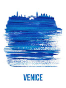 NAXART Studio - Venice Skyline Brush Stroke Blue