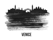 NAXART Studio - Venice Skyline Brush Stroke Black II