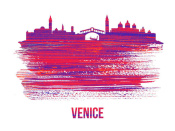 NAXART Studio - Venice Skyline Brush Stroke Red