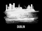 NAXART Studio - Dublin Skyline Brush Stroke White