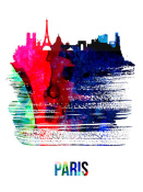 NAXART Studio - Paris Skyline Brush Stroke Watercolor