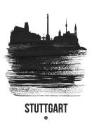 NAXART Studio - Stuttgart Skyline Brush Stroke Black