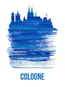 NAXART Studio - Cologne Skyline Brush Stroke Blue