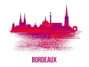 NAXART Studio - Bordeaux Skyline Brush Stroke Red