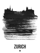 NAXART Studio - Zurich Skyline Brush Stroke Black