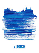 NAXART Studio - Zurich Skyline Brush Stroke Blue